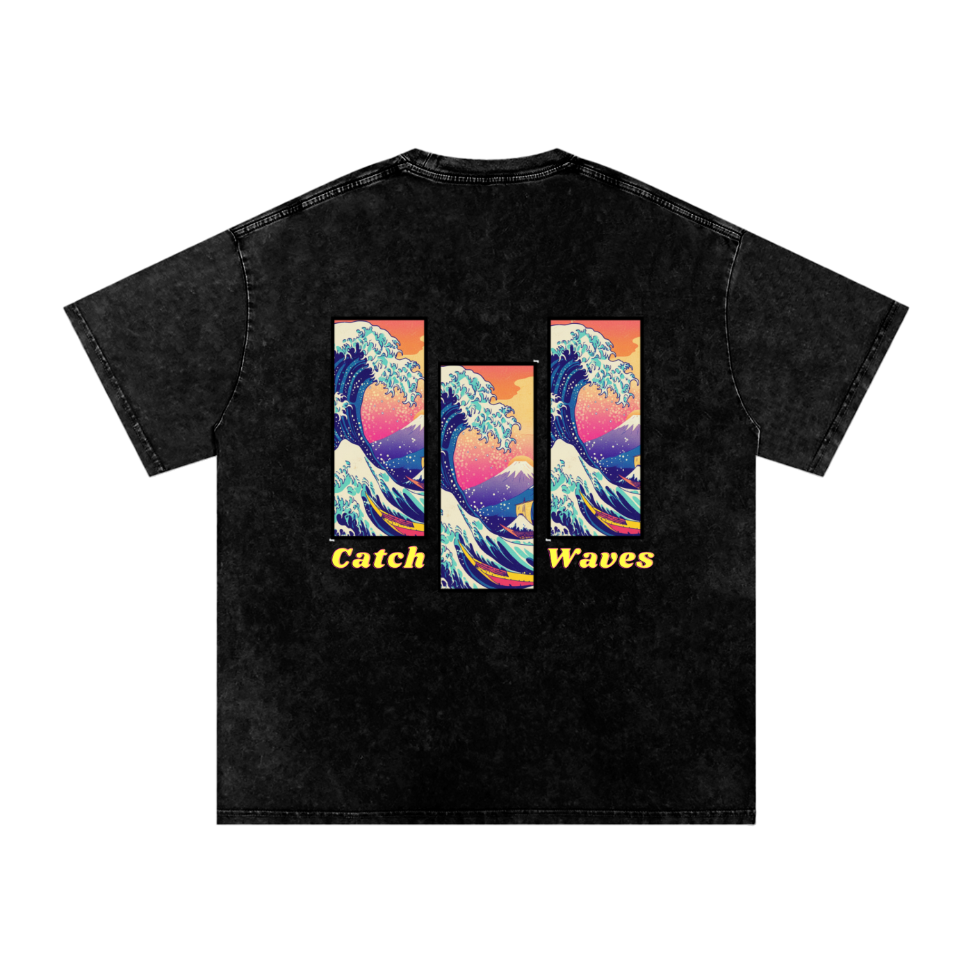 Catch Waves Snow Washed Oversized Cotton T-Shirt